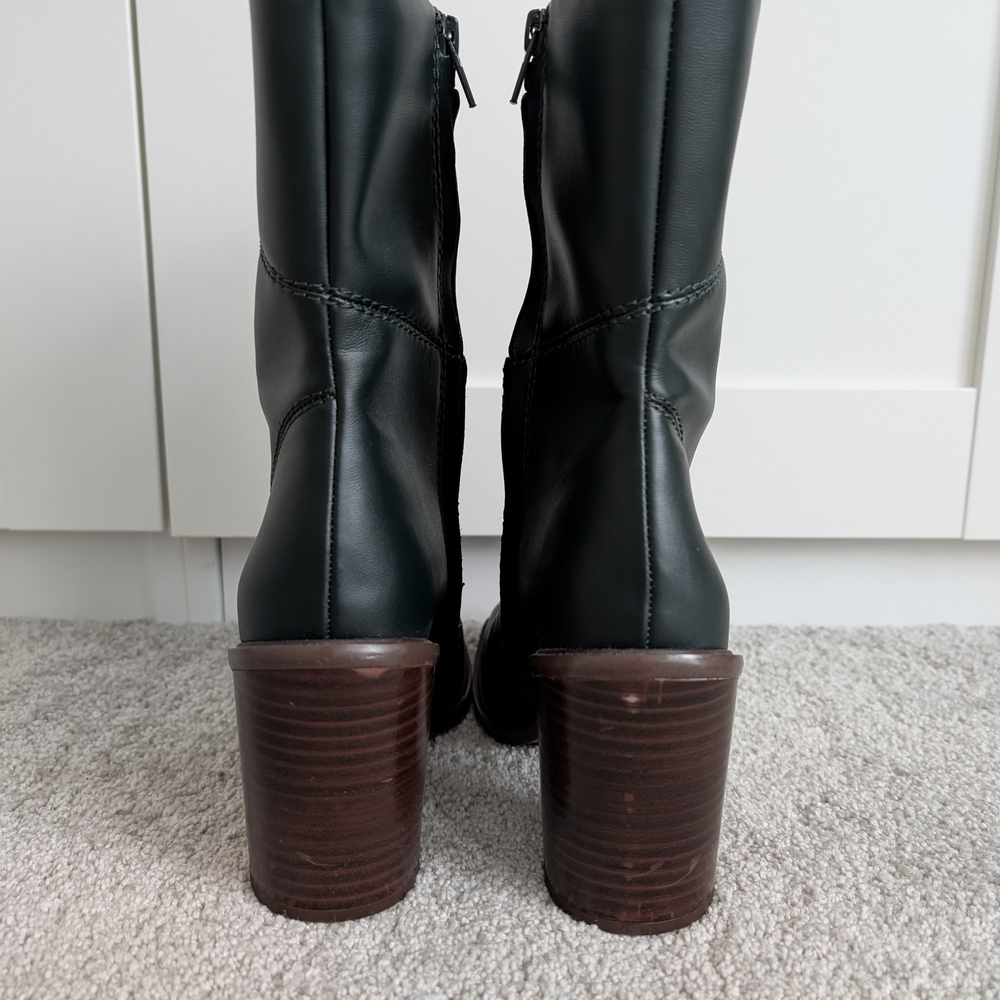Franco Sarto Green Stormy Mid Calf Heeled Boots 6.5M - Picture 5 of 9
